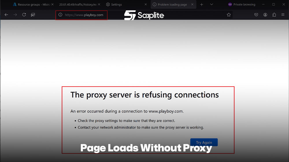 Page Loads Without Proxy
