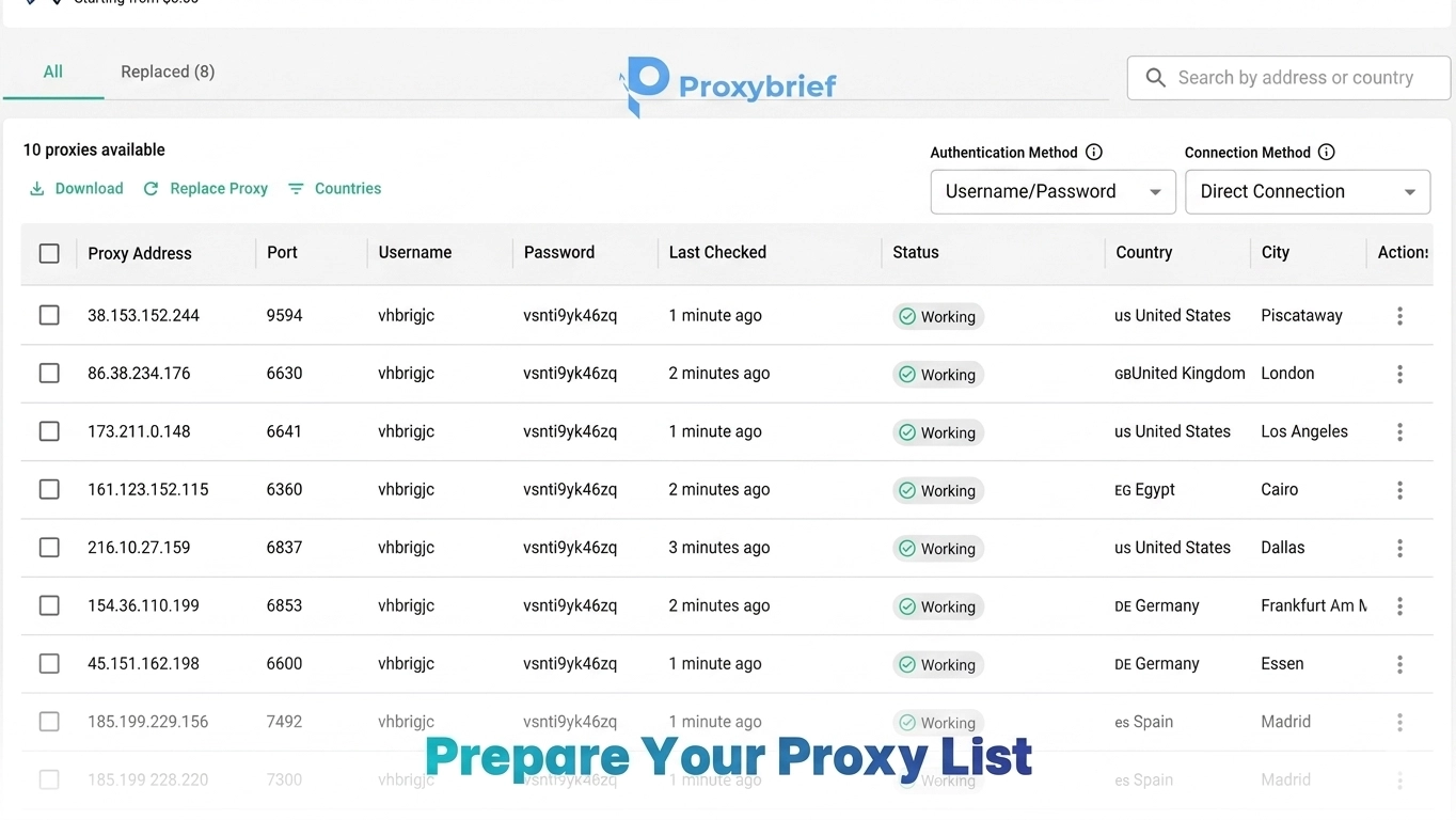 Prepare Your Proxy List