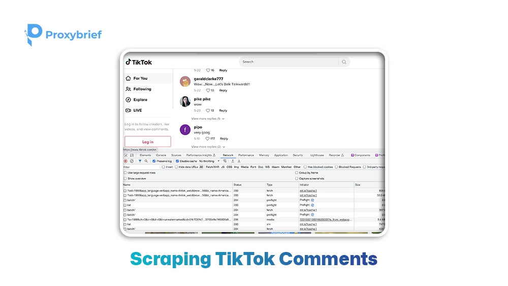 Scraping TikTok Comments