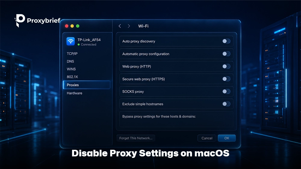 Disable Proxy Settings on macOS