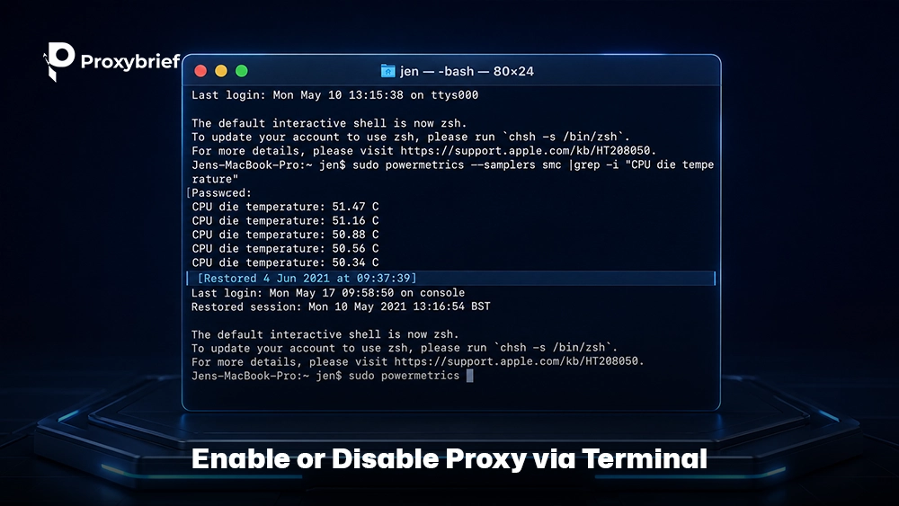 Enable or Disable Proxy via Terminal