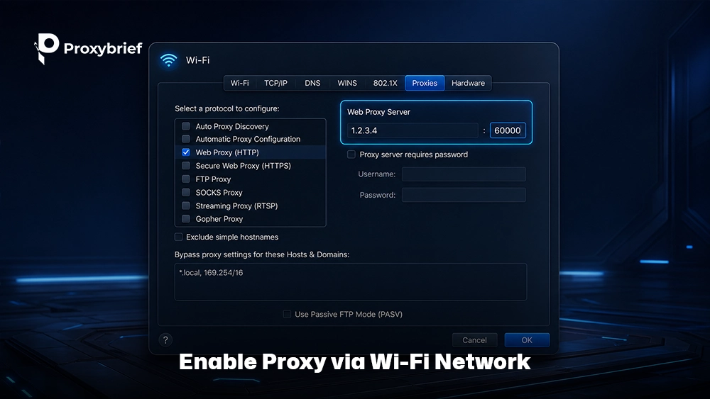 Enable Proxy via Wi-Fi Network
