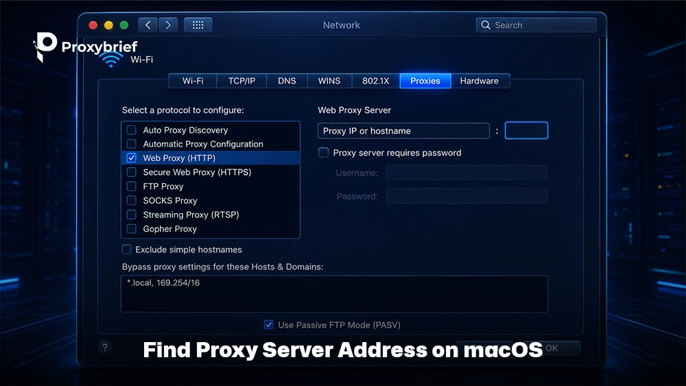 Find Proxy Server Address on macOS
