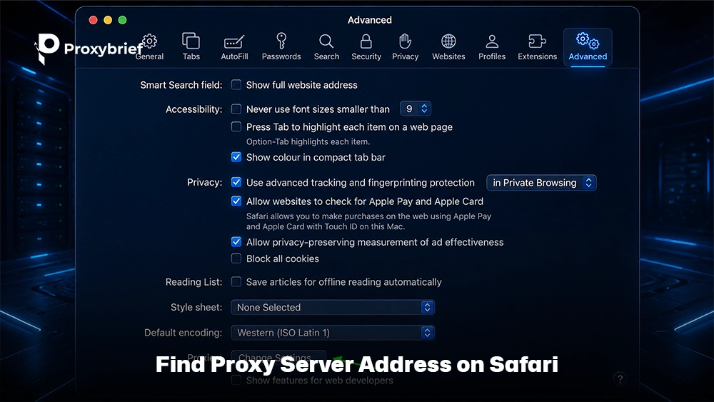 Find Proxy Server Address on Safari
