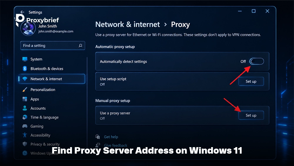 Find Proxy Server Address on Windows 11