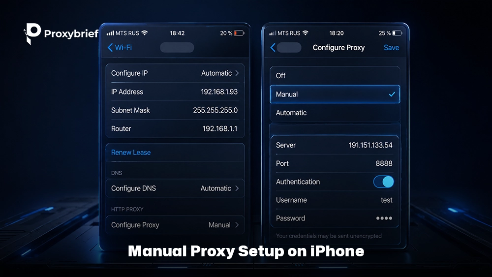 Manual Proxy Setup on iPhone