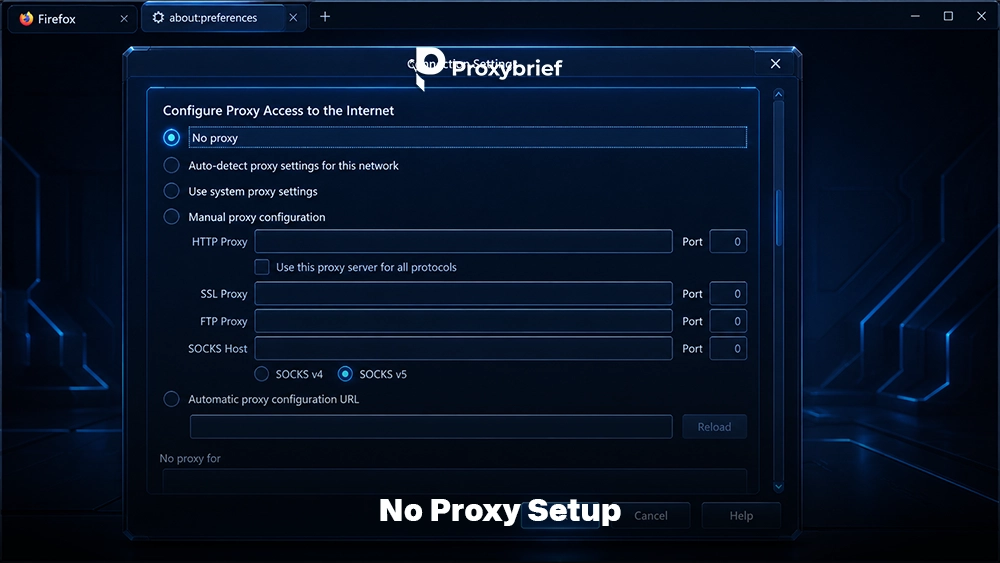 No Proxy Setup