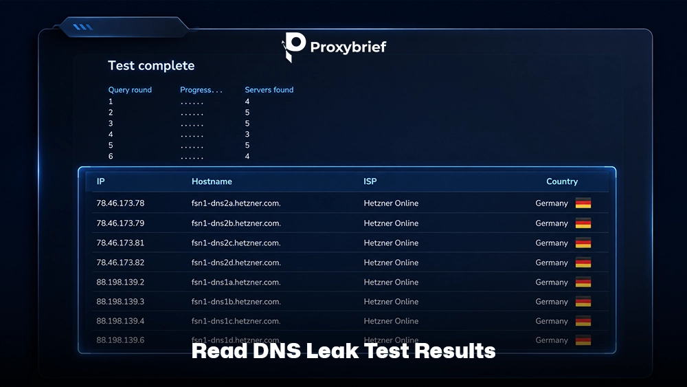 Read DNS Leak Test Results
