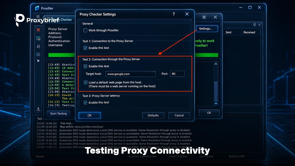 Testing Proxy Connectivity